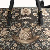 Westavelle  Personalized Cowgirl Grace Leather Tote Bag
