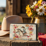 Westavelle Personalized Wild Grace Leather Wallet Purse