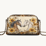 Westavelle Golden Horse Harmony Leather Crossbody Bag
