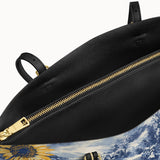 Westavelle Toile Sunflower Prairie Leather Tote Bag