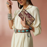 Westavelle Rustic Bloom Leather Wallet Purse