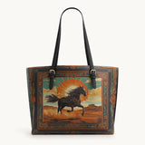 Westavelle Desert Storm Horse Leather Tote Bag
