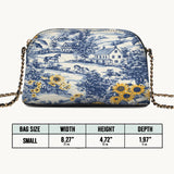 Westavelle Toile Sunflower Prairie Leather Crossbody Bag