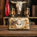 Westavelle Golden Horse Harmony Leather Crossbody Bag