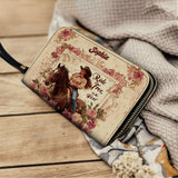 Westavelle Personalized Wild Rose Rider Leather Wallet Purse