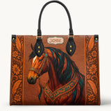 Westavelle Personalized Regal Horse Bloom Leather Bag