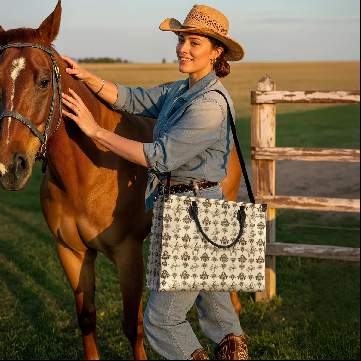 Westavelle Cowboy Toile Leather Bag