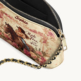 Westavelle Personalized Wild Rose Rider Leather Crossbody Bag