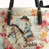 Westavelle Personalized Wild Grace Leather Tote Bag