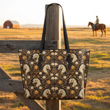 Westavelle Golden Mane Bloom Leather Tote Bag