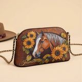 Westavelle Sunflower Horse Grace Leather Crossbody Bag