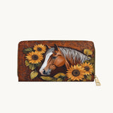Westavelle Sunflower Horse Grace Leather Wallet Purse