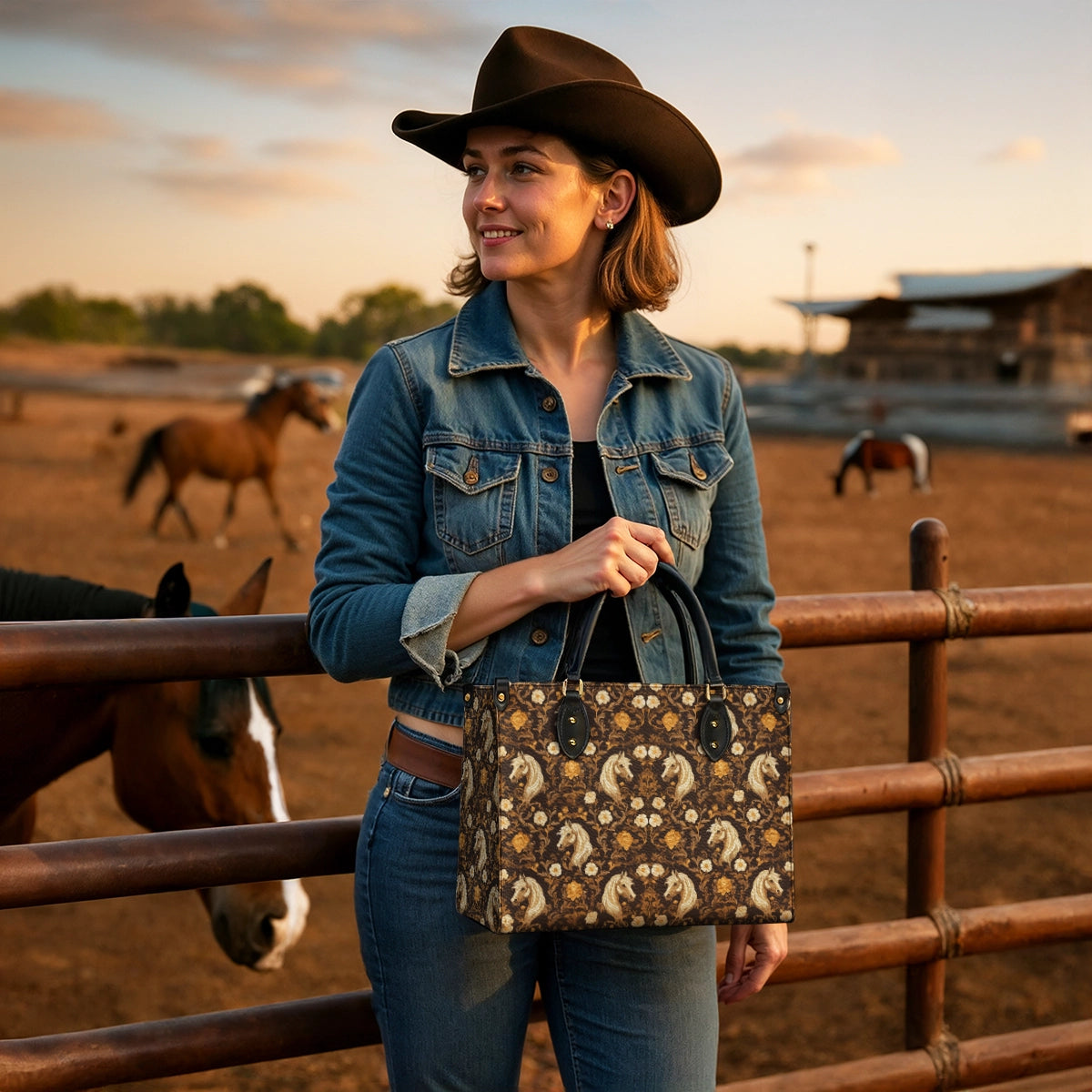 Westavelle Golden Mane Bloom Leather Bag