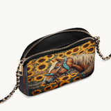 Westavelle Golden Horse & Sun Leather Crossbody Bag