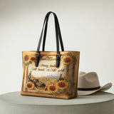 Westavelle Personalized Wild Spirit Bloom Leather Tote Bag