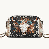 Westavelle Floral Longhorn Spirit Leather Crossbody Bag