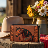 Westavelle Regal Horse Bloom Leather Wallet Purse