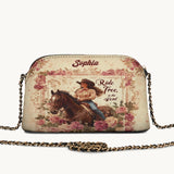 Westavelle Personalized Wild Rose Rider Leather Crossbody Bag