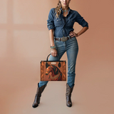 Westavelle Personalized Regal Horse Bloom Leather Bag