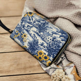 Westavelle Toile Sunflower Prairie Leather Wallet Purse