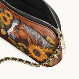 Westavelle Sunflower Horse Grace Leather Crossbody Bag