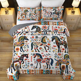 Westavelle Horse Floral Pattern Quilt 3-Piece Set