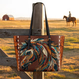Westavelle Tribal Horse Majesty Leather Tote Bag