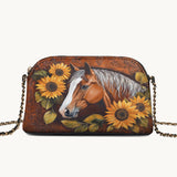 Westavelle Sunflower Horse Grace Leather Crossbody Bag