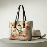 Westavelle Personalized Wild Grace Leather Tote Bag