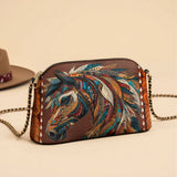 Westavelle Tribal Horse Majesty Leather Crossbody Bag