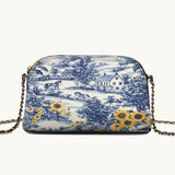 Westavelle Toile Sunflower Prairie Leather Crossbody Bag