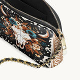Westavelle Floral Longhorn Spirit Leather Crossbody Bag