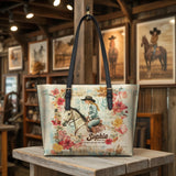 Westavelle Personalized Wild Grace Leather Tote Bag