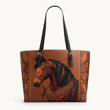 Westavelle Regal Horse Bloom Leather Tote Bag