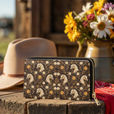 Westavelle Golden Mane Bloom Leather Wallet Purse