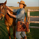 Westavelle Personalized Regal Horse Bloom Leather Bag