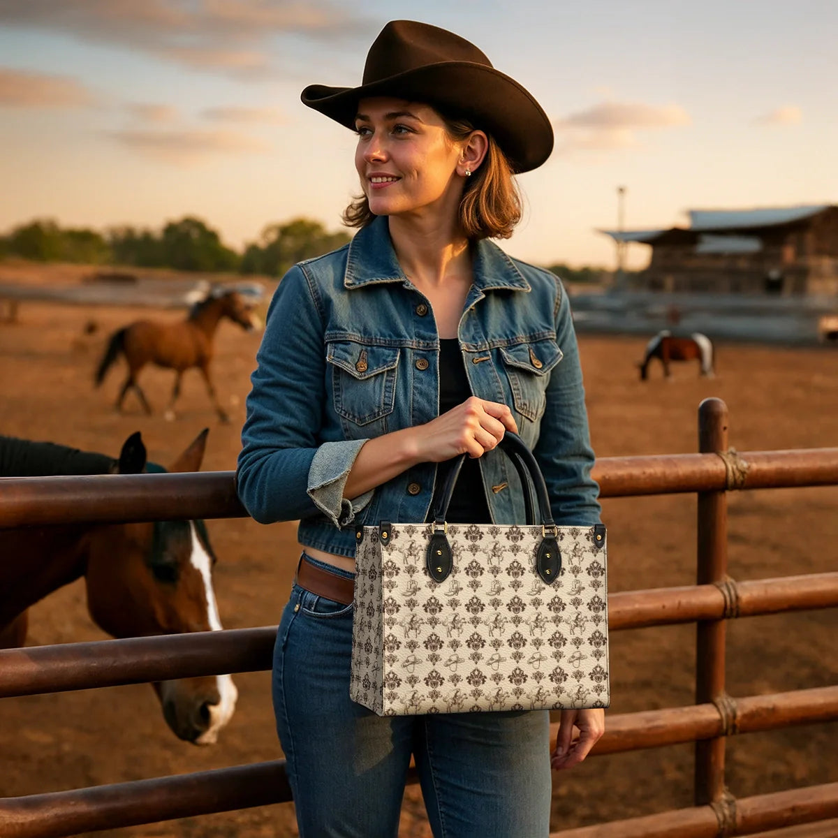 Westavelle Cowboy Toile Leather Bag