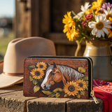 Westavelle Sunflower Horse Grace Leather Wallet Purse