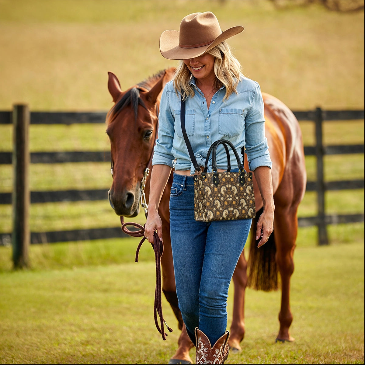 Westavelle Golden Mane Bloom Leather Bag