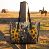 Westavelle Sunflower Horseheart Leather Tote Bag