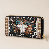Westavelle Floral Longhorn Spirit Leather Wallet Purse