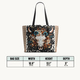 Westavelle Floral Longhorn Spirit Leather Tote Bag