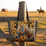 Westavelle Golden Horse & Sun Leather Tote Bag