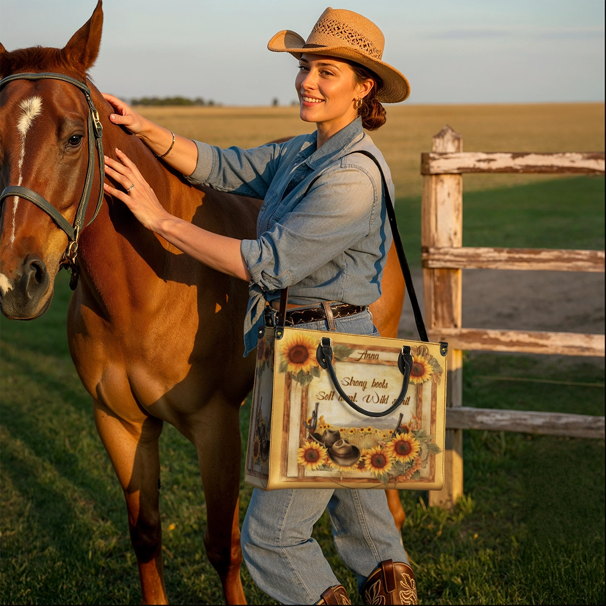 Westavelle Personalized Wild Spirit Bloom Leather Bag