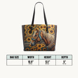 Westavelle Golden Horse & Sun Leather Tote Bag