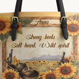 Westavelle Personalized Wild Spirit Bloom Leather Tote Bag