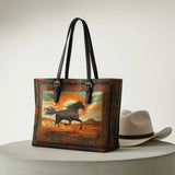 Westavelle Desert Storm Horse Leather Tote Bag