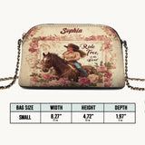 Westavelle Personalized Wild Rose Rider Leather Crossbody Bag