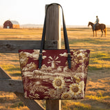 Westavelle Rustic Bloom Leather Tote Bag