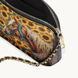 Westavelle Golden Horse & Sun Leather Crossbody Bag